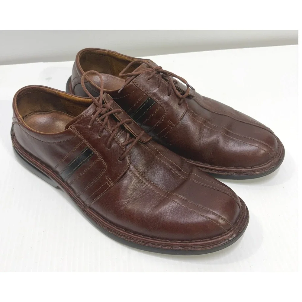 Josef Seibel Mens Brown Leather Bicycle Toe Derby Comfort Shoes EU 44 Hungary